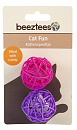 Beeztees Rotan Bal met Catnip Paars/Roze 2 st