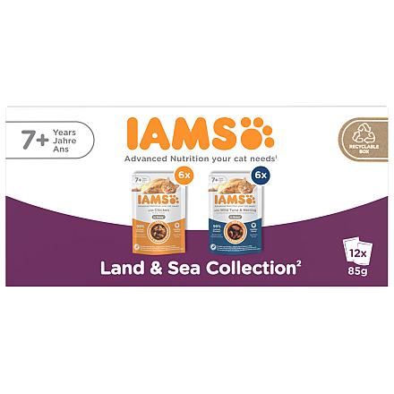 IAMS Delights Pouch Senior Land & Sea Collectie Gravy 12 x 85 gr