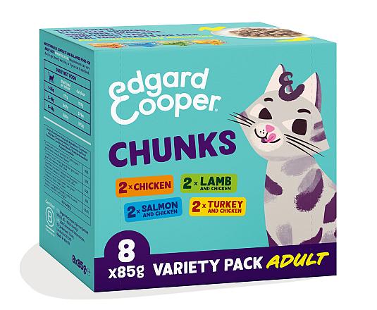 Edgard & Cooper kattenvoer Multipack Chunks 8 x 85 gr